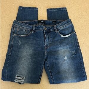 Kensie Women's Distressed Effortless Ankle Skinny Jeans